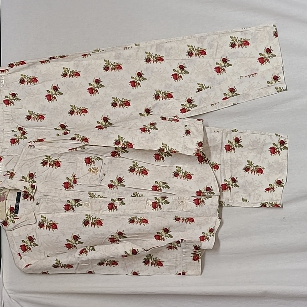 Lauren Ralph Lauren 100% Cotton Sleepwear Loungewear Pajama 2-pc Set Sz XL